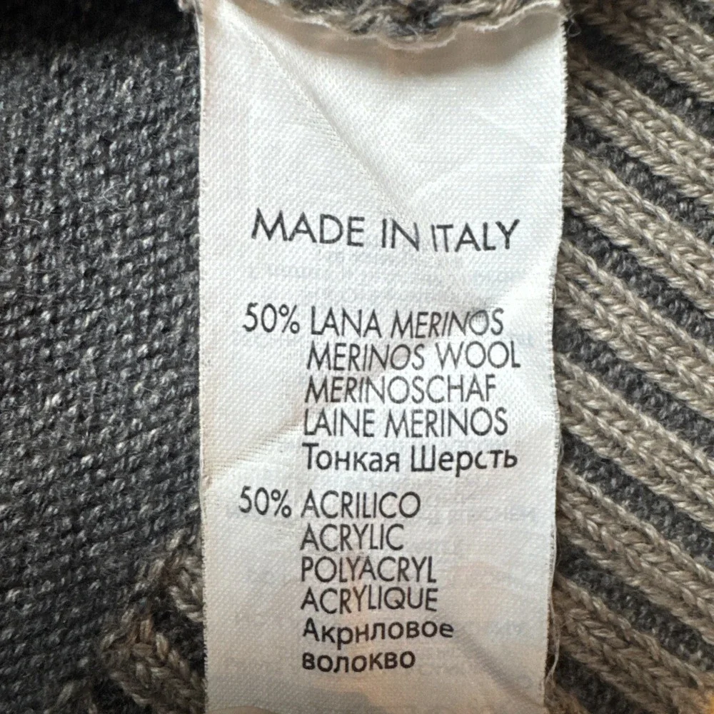 Patrick James Sweater Mens Sz 52 Med Italy Made‎ Brown Merino Wool Acrylic Knit